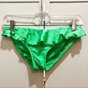 Seafolly Green Ruffle Bottoms
